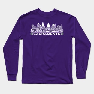 Sacramento Basketball Team All Time Legends, Sacramento City Skyline Long Sleeve T-Shirt